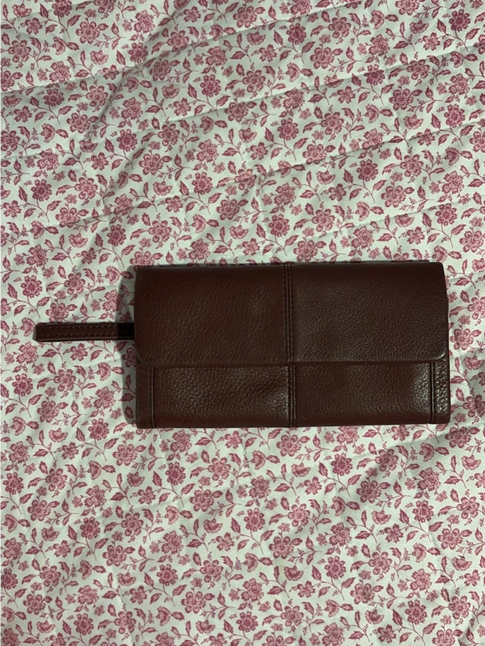 HOBO Brown/Bordeaux Leather Wristlet Clutch